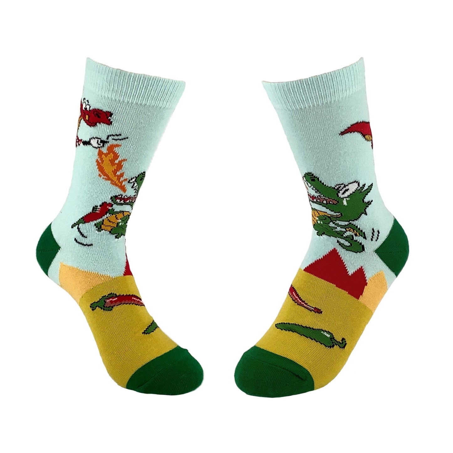 Dragon Pepper and Marshmallow Party Socks from the Sock Panda (Adult Small - Shoe Sizes 2 - 5)