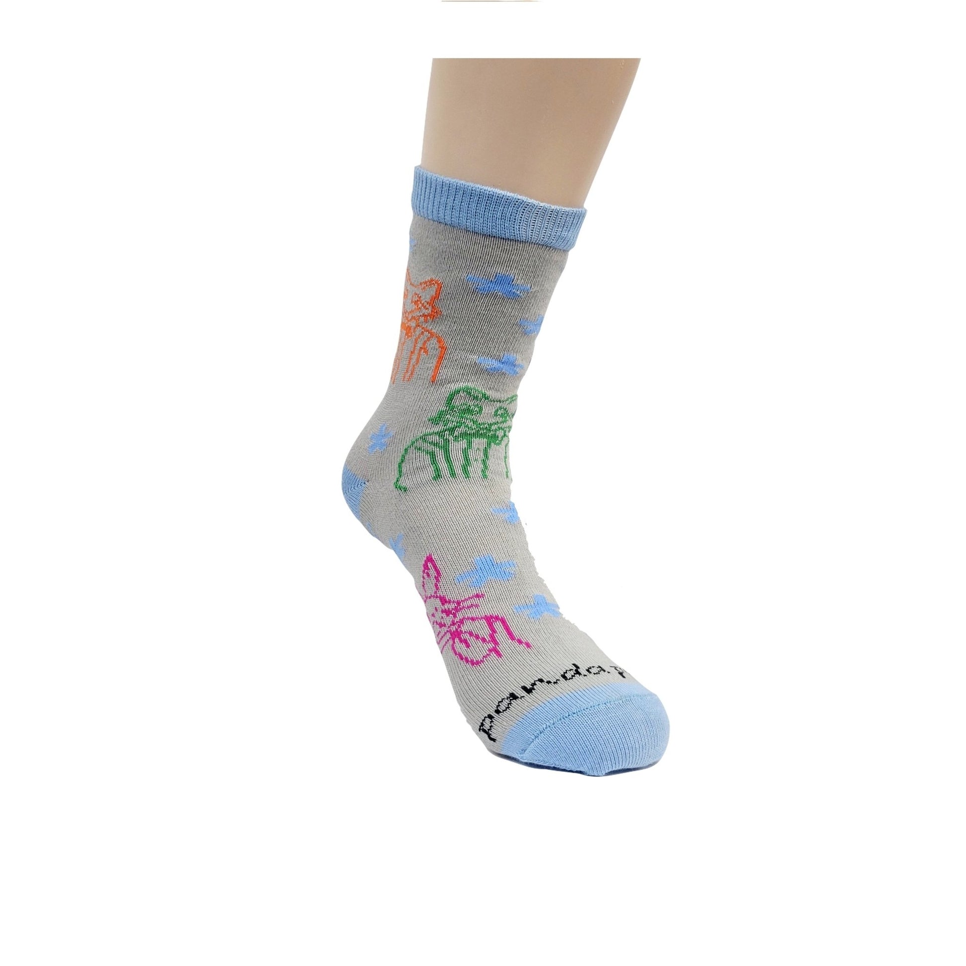 Embroidery Style Animal Pattern Socks from the Sock Panda (Ages 3 - 7)