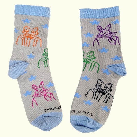Embroidery Style Animal Pattern Socks from the Sock Panda (Ages 3 - 7)