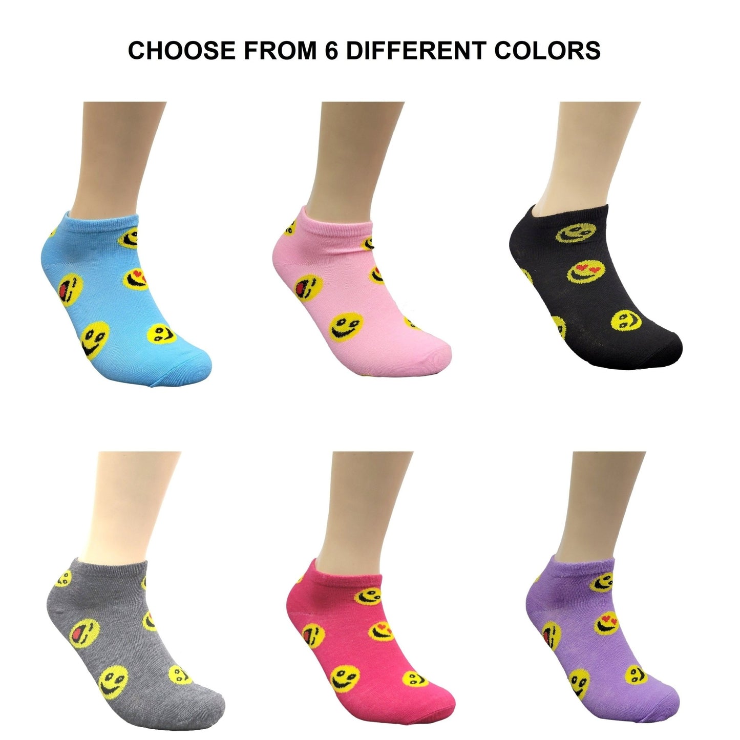Emoji Ankle Socks (Adult Medium - Women's Shoe Sizes 5 - 10)