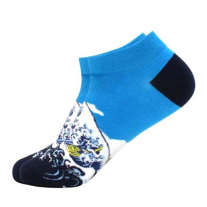 Famous Art Ankle Socks from the Sock Panda - Great Wave