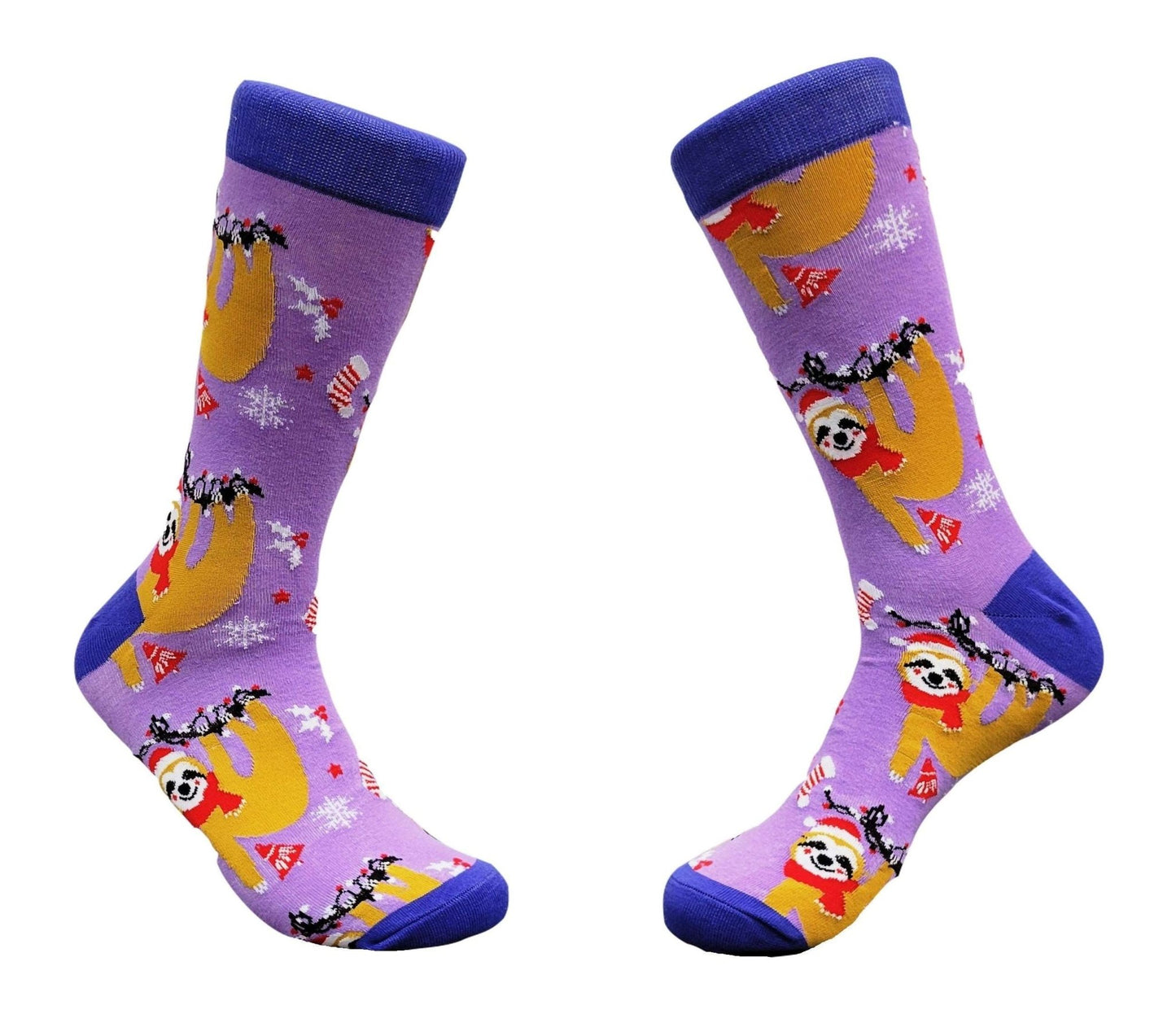 Festive Christmas Sloth Socks from the Sock Panda (Adult Large - Men's Shoe Sizes 8 - 12)