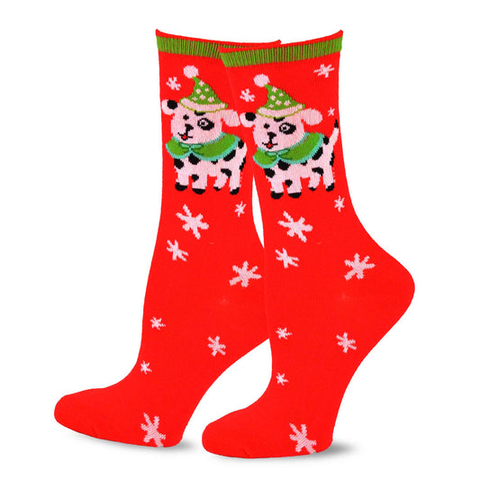 Festive Puppy Dog Socks (Ages 1 - 2, 3 - 5, 5 - 7)