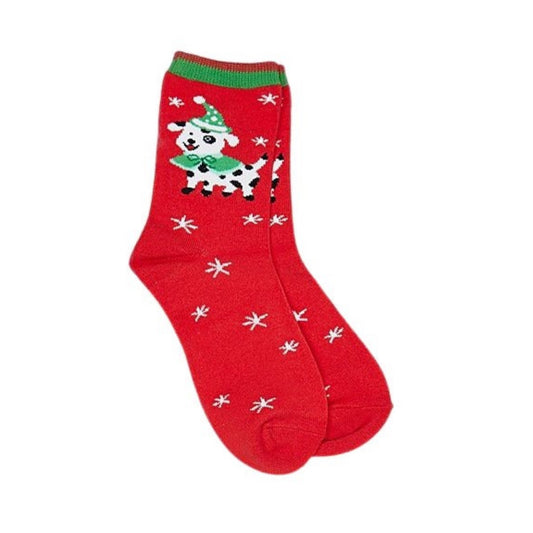 Festive Puppy Dog Socks (Ages 1 - 2, 3 - 5, 5 - 7)