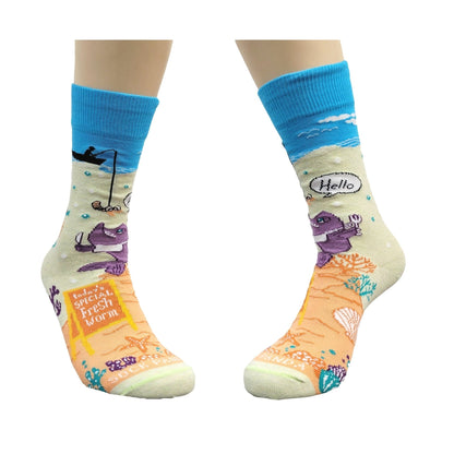 Fish Feast Under the Sea from the Sock Panda (Adult Small - Shoe Sizes 2 - 5)