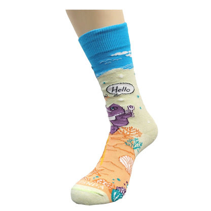 Fish Feast Under the Sea from the Sock Panda (Adult Small - Shoe Sizes 2 - 5)