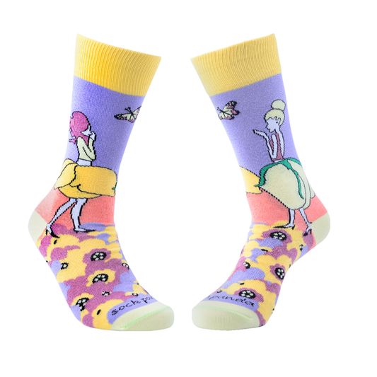 Flower Fairies in the Garden Socks from the Sock Panda (Adult Medium)