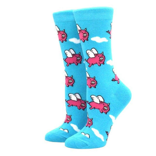Flying Pigs Socks (Adult Medium - Women's Shoe Sizes 5 - 10)