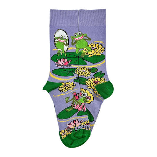 Frog Vanity Socks from the Sock Panda (Adult Medium - Women's Shoe Sizes 5 - 10)