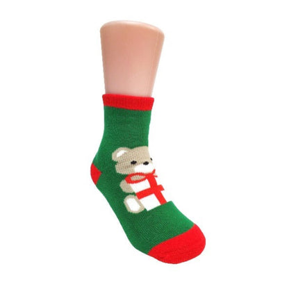Holiday Gift Teddy Bear Socks for Kids (Ages 6 mo. to 7 yr)