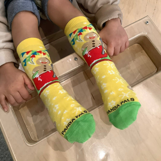 Gingerbread Man Milk Bath Socks from the Sock Panda (Ages 3 - 7)