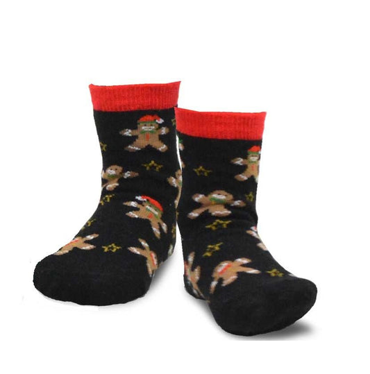 Gingerbread Man Pattern Socks for Kids (Ages 1 - 2 & 3 - 5, 5 - 7)