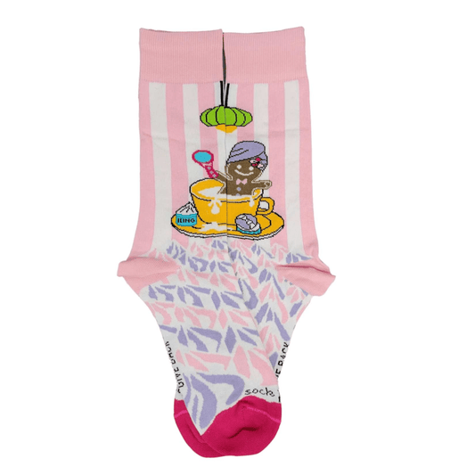 Gingerbread Man Taking a Milk Bath from the Sock Panda (Adult Medium - Women's Shoe Sizes 5 - 10)