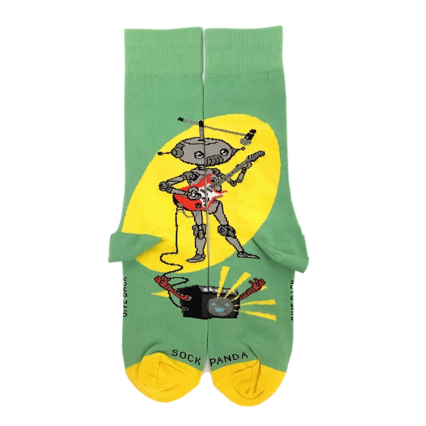 Guitar Playing Musical Robot Socks from the Sock Panda (Adult Small - Shoe Sizes 2 - 5)