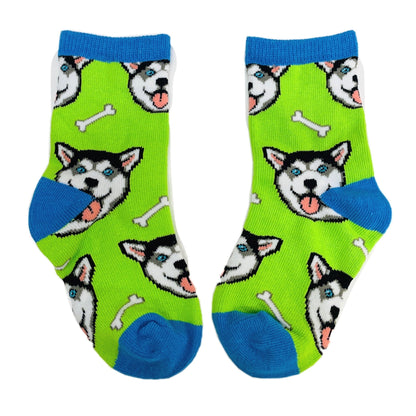 Happy Husky Dog Kids Socks (Ages 0 - 1) (1 - 2)