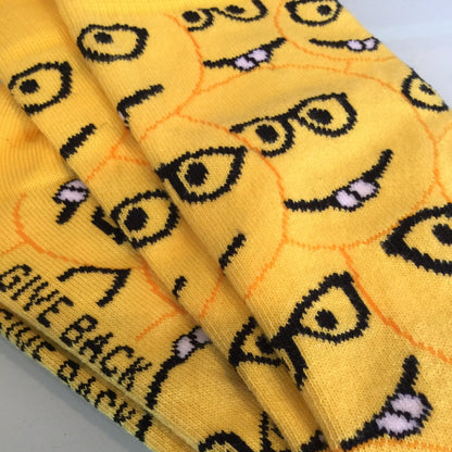 Happy Nerd Face Emoji Socks from the Sock Panda