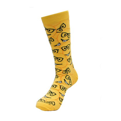 Happy Nerd Face Emoji Socks from the Sock Panda