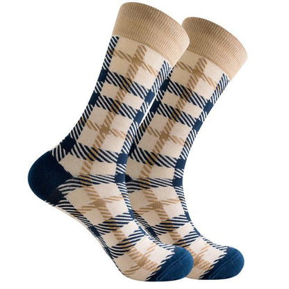 Hashed Plaid Patterned Socks from the Sock Panda (Adult Large - Men's Shoe Sizes 8 - 12)