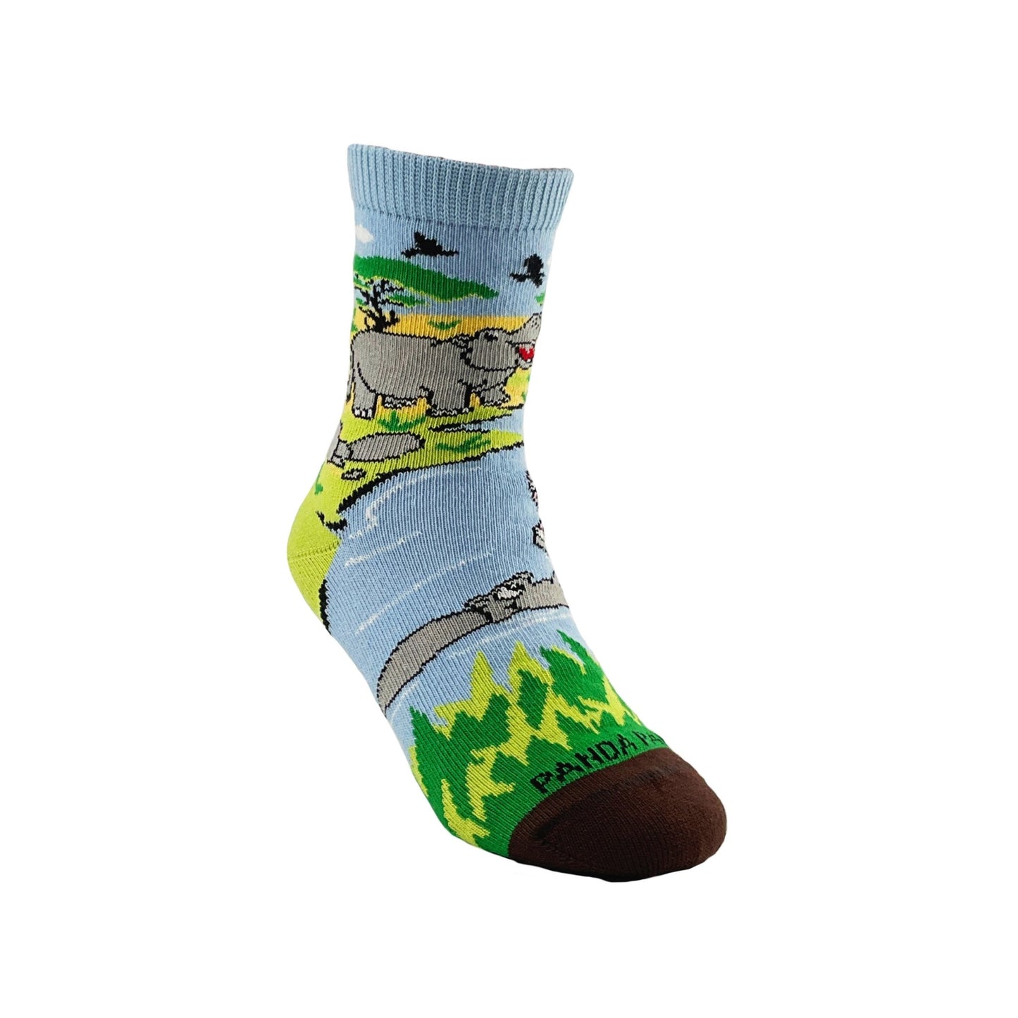 Hippos Playing in a Pond Socks from the Sock Panda (Ages 3 - 7)