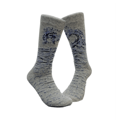 Hokusai's Great Wave Art Socks (Adult Large - Men's Shoe Sizes 8 - 12)
