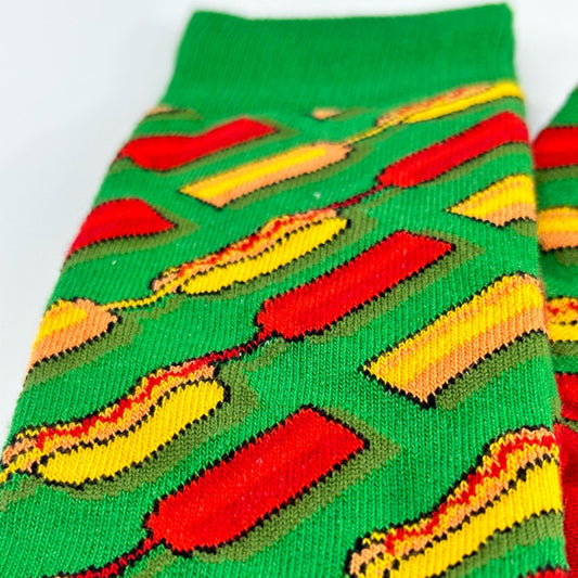 Hot Dog Picnic Socks from the Sock Panda (Adult Small - Shoe Sizes 2-5)