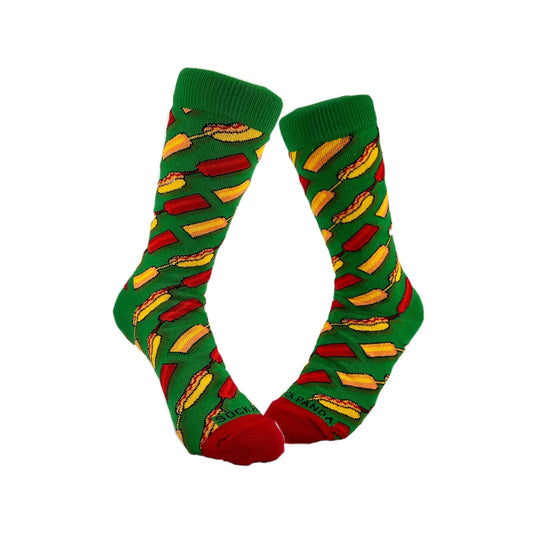 Hot Dog Picnic Socks from the Sock Panda (Adult Small - Shoe Sizes 2-5)