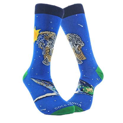 Ice Cream Cone Earth Socks from the Sock Panda (Adult Large - Men's Shoe Sizes 8 - 12)