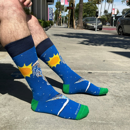 Ice Cream Cone Earth Socks from the Sock Panda (Adult Large - Men's Shoe Sizes 8 - 12)