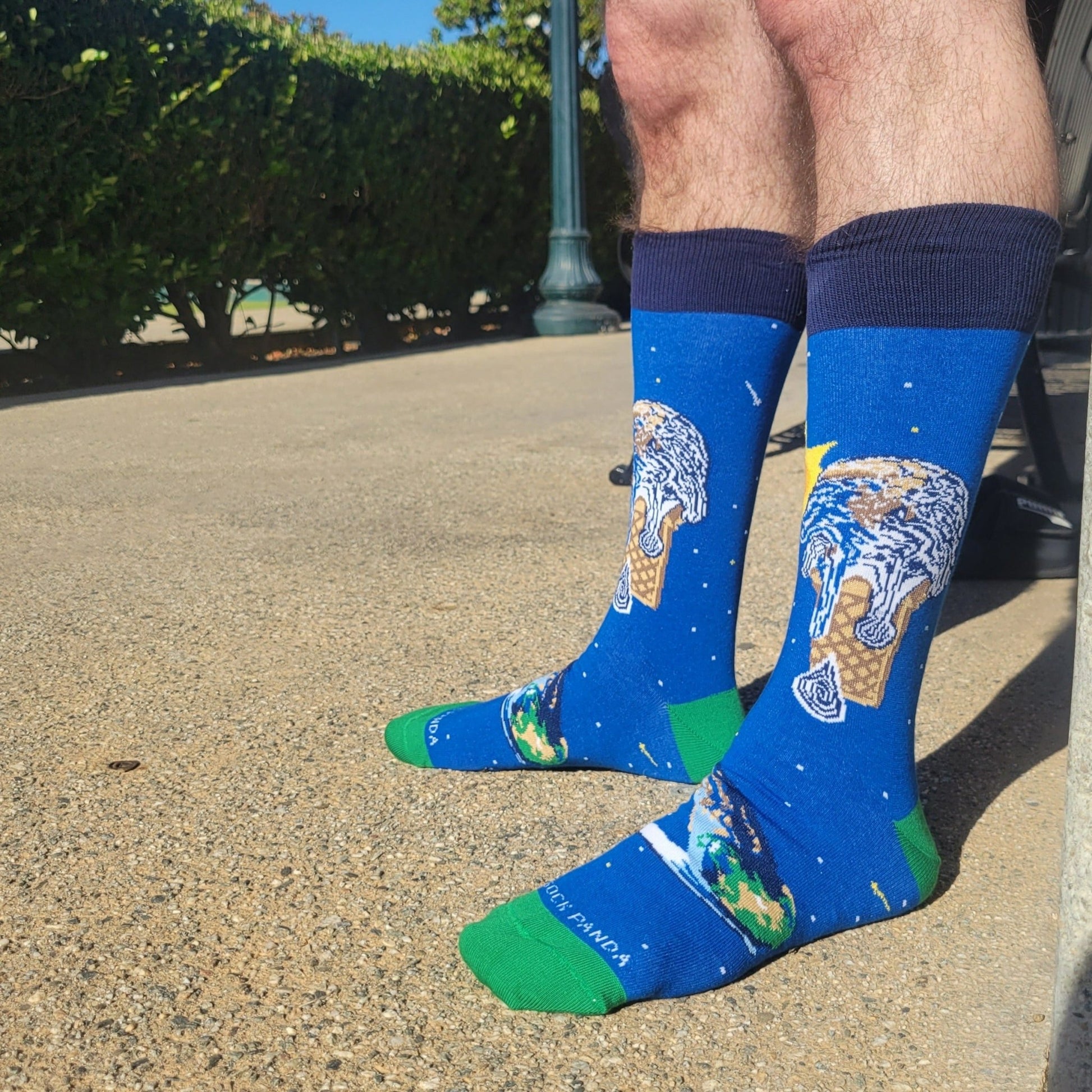 Ice Cream Cone Earth Socks from the Sock Panda (Adult Large - Men's Shoe Sizes 8 - 12)