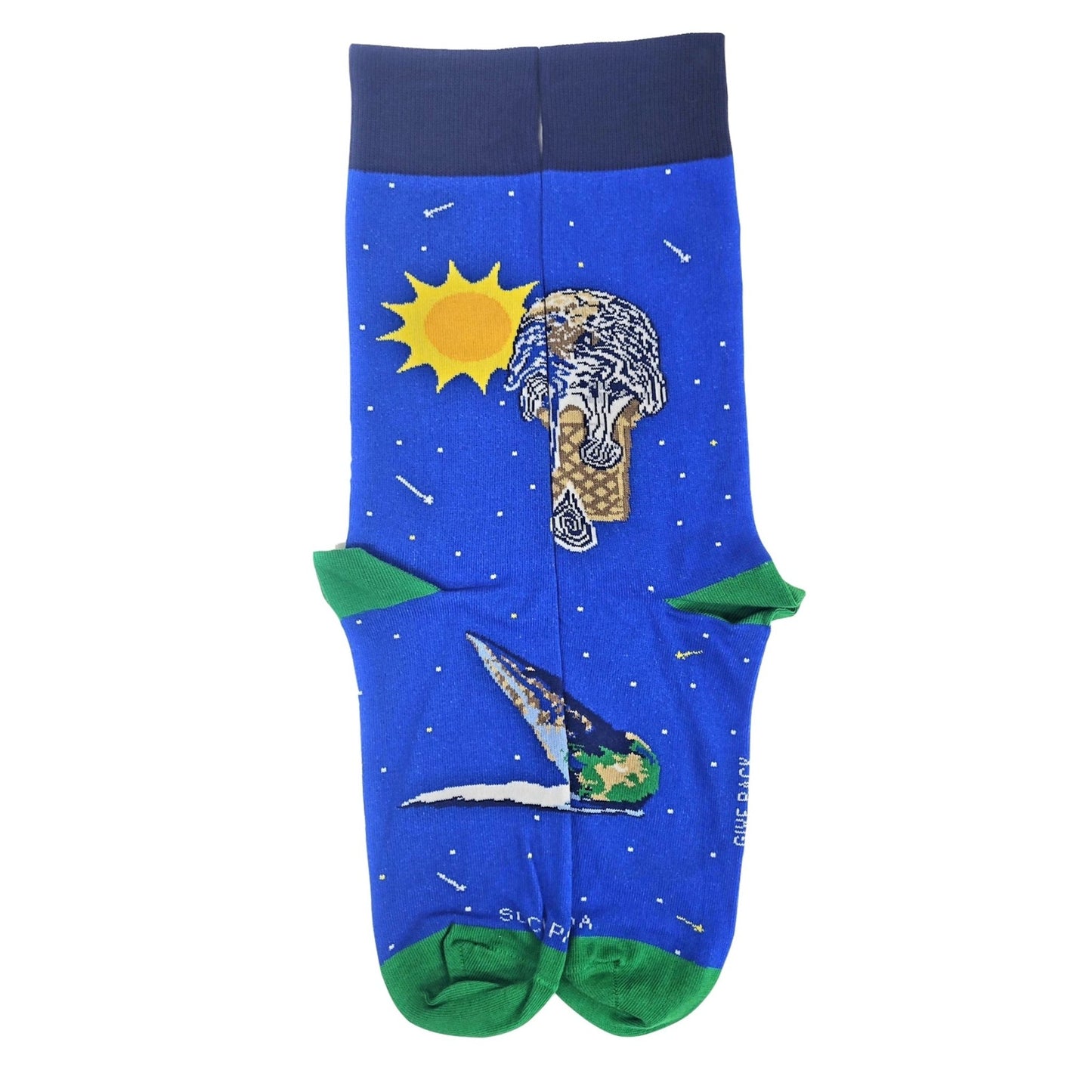 Ice Cream Cone Earth Socks from the Sock Panda (Adult Large - Men's Shoe Sizes 8 - 12)