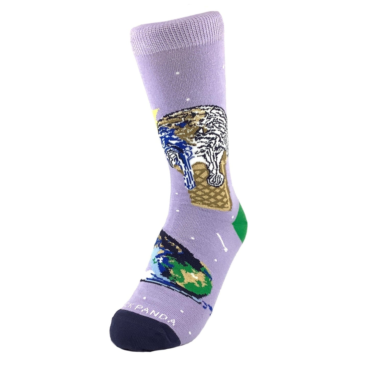 Ice Cream Cone Earth Socks from the Sock Panda (Adult Small - Shoe Sizes 2 - 5)
