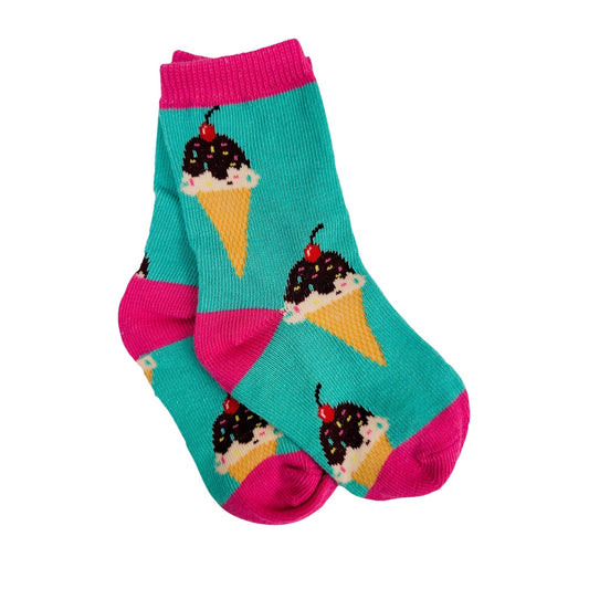 Ice Cream Cone with Cherry on Top Socks (Ages 0 - 1 & 1 - 2 years)