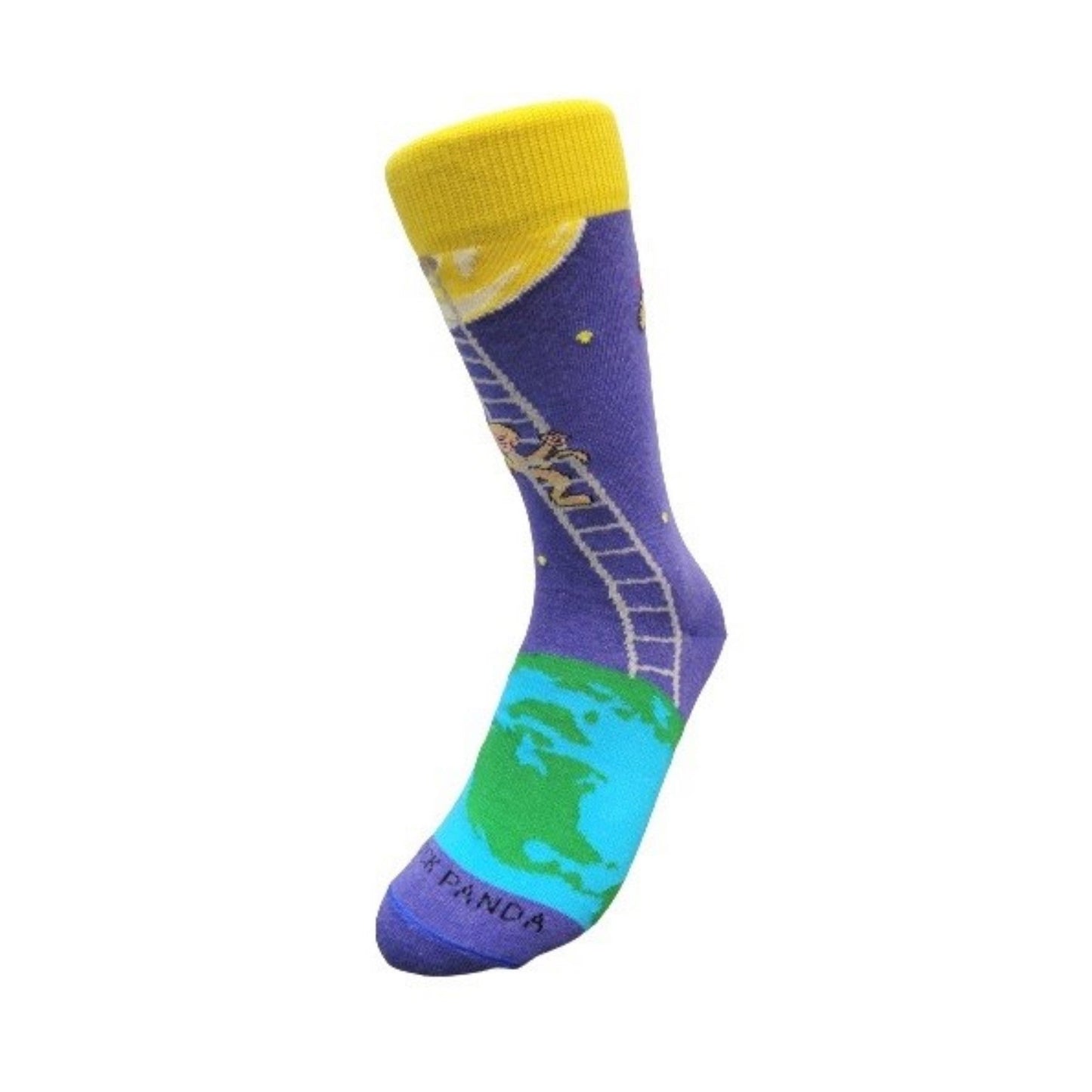 It is Good to Dream - Monkey Climbing Ladder to the Moon Socks from the Sock Panda (Adult Small - Shoe Sizes 2-5)