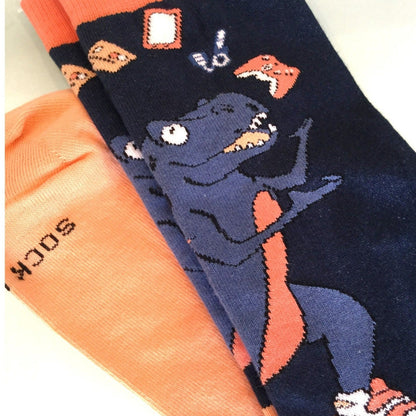 Juggling Dinosaur on Roller Skates Socks