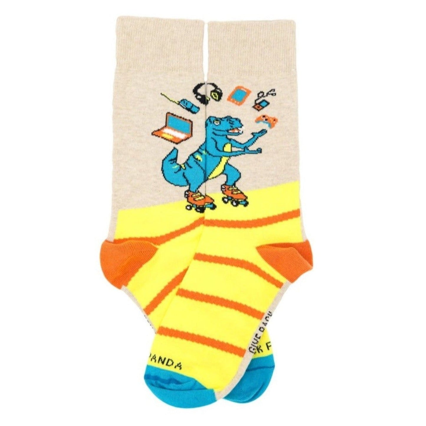 Juggling Dinosaur Socks (Back to School) from the Sock Panda (Adult Small - Shoe Sizes 2 - 5)