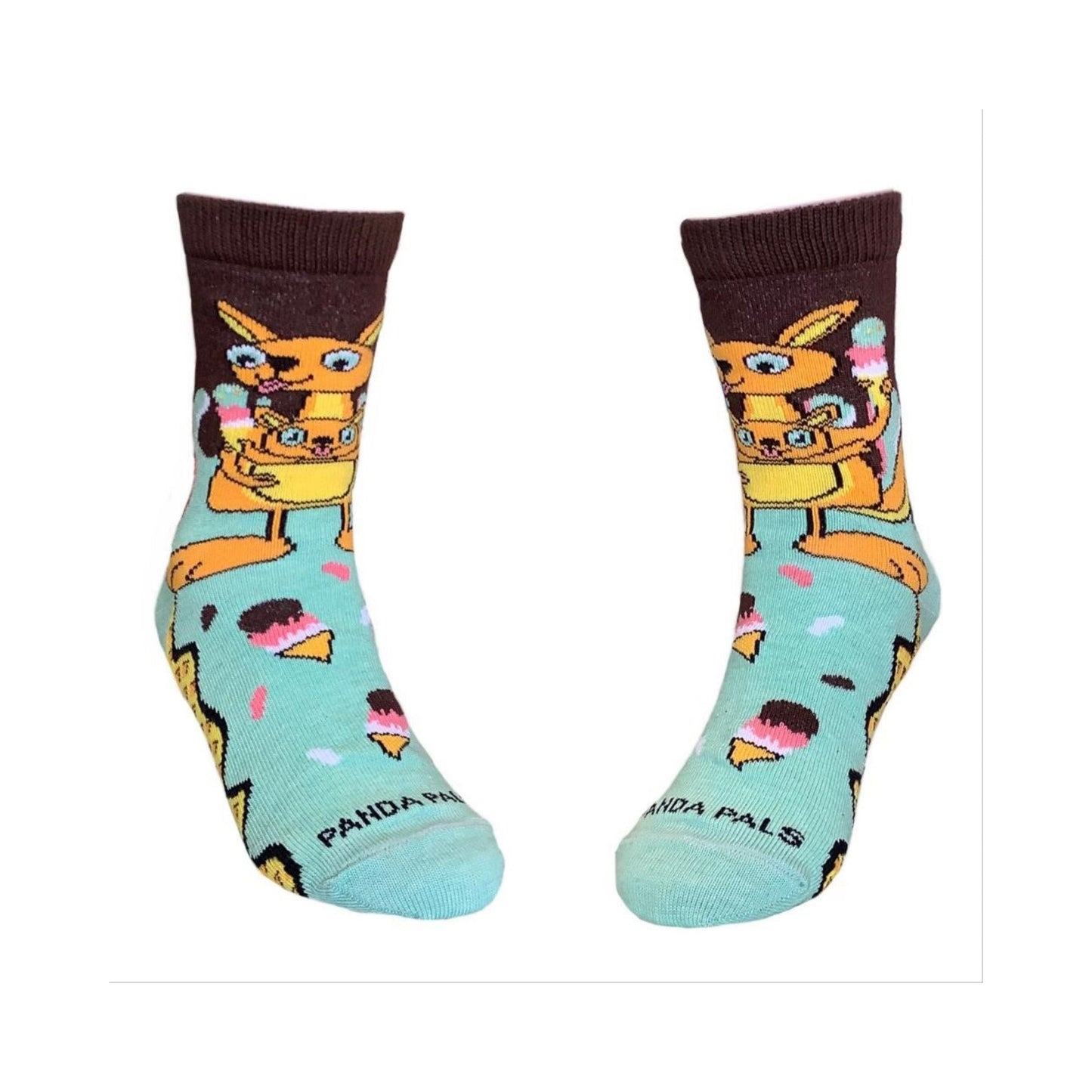 Kangaroo Ice Cream Day Socks (Ages 3 - 7) from the Sock Panda