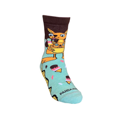 Kangaroo Ice Cream Day Socks (Ages 3 - 7) from the Sock Panda
