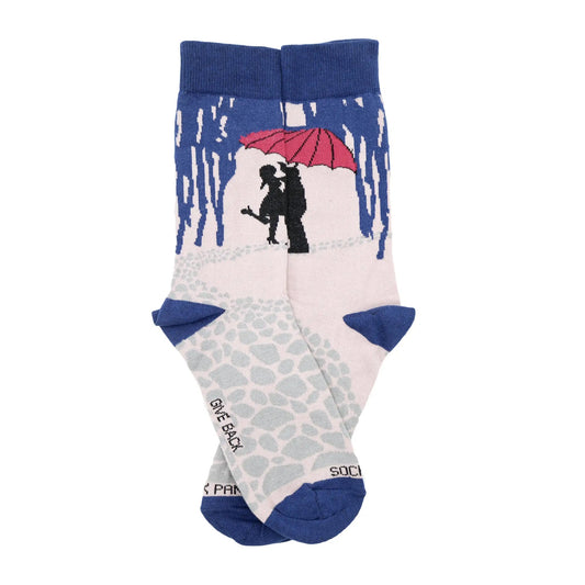 Kissing in the Rain Socks from the Sock Panda (Adult Medium - Women's Shoe Sizes 5 - 10)