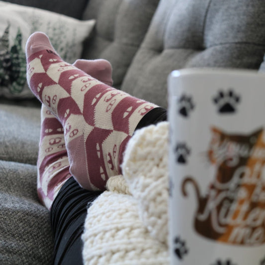 Kitty Cat Pattern Socks from the Sock Panda (Adult Medium - Women's Shoe Sizes 5 - 10)