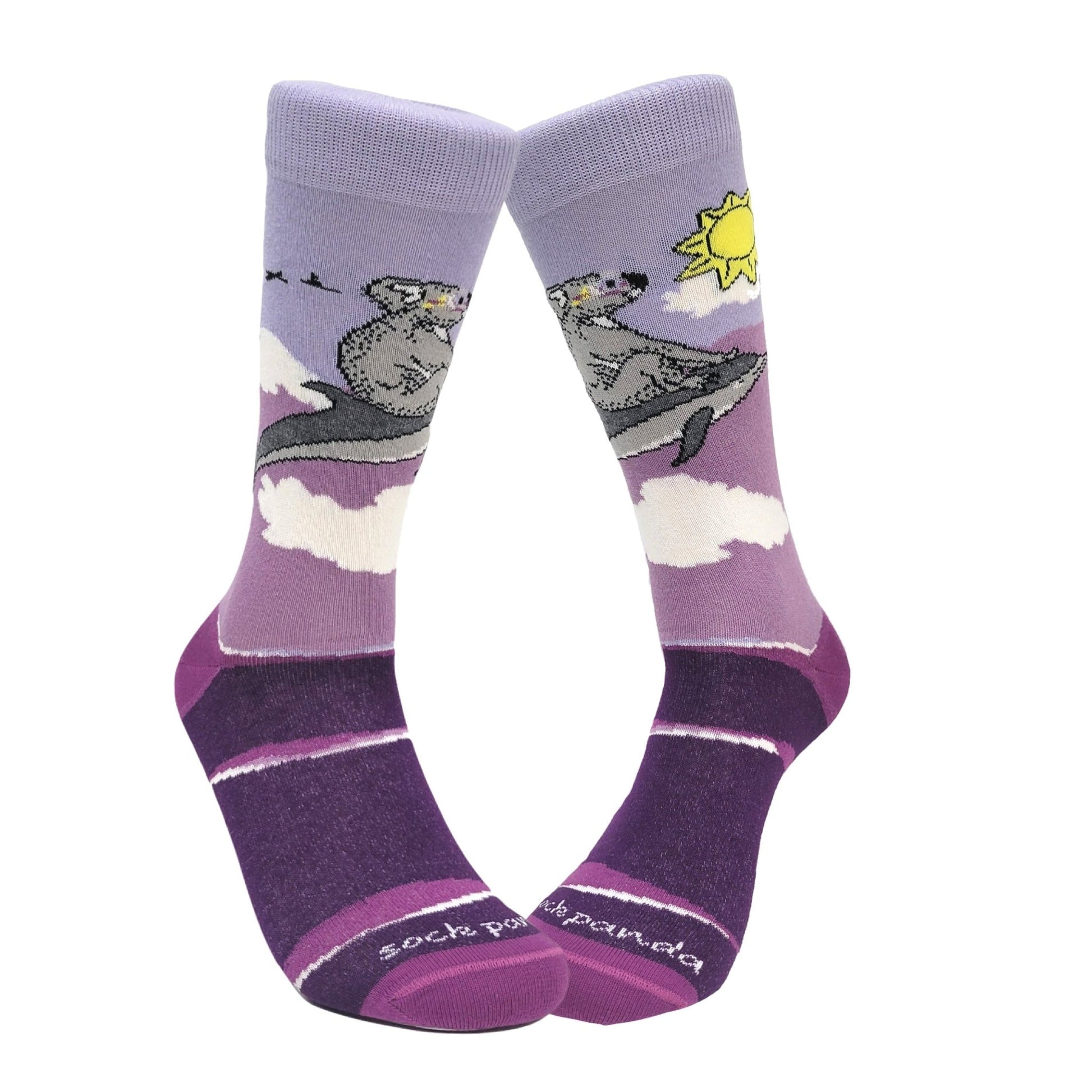 Koala Riding a Dolphin Socks from the Sock Panda (Adult Medium - Women's Shoe Sizes 5 - 10)
