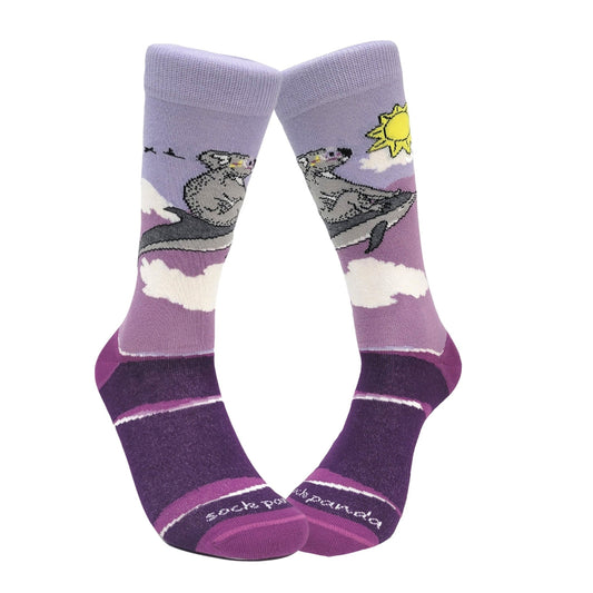 Koala Riding a Dolphin Socks from the Sock Panda (Adult Medium - Women's Shoe Sizes 5 - 10)