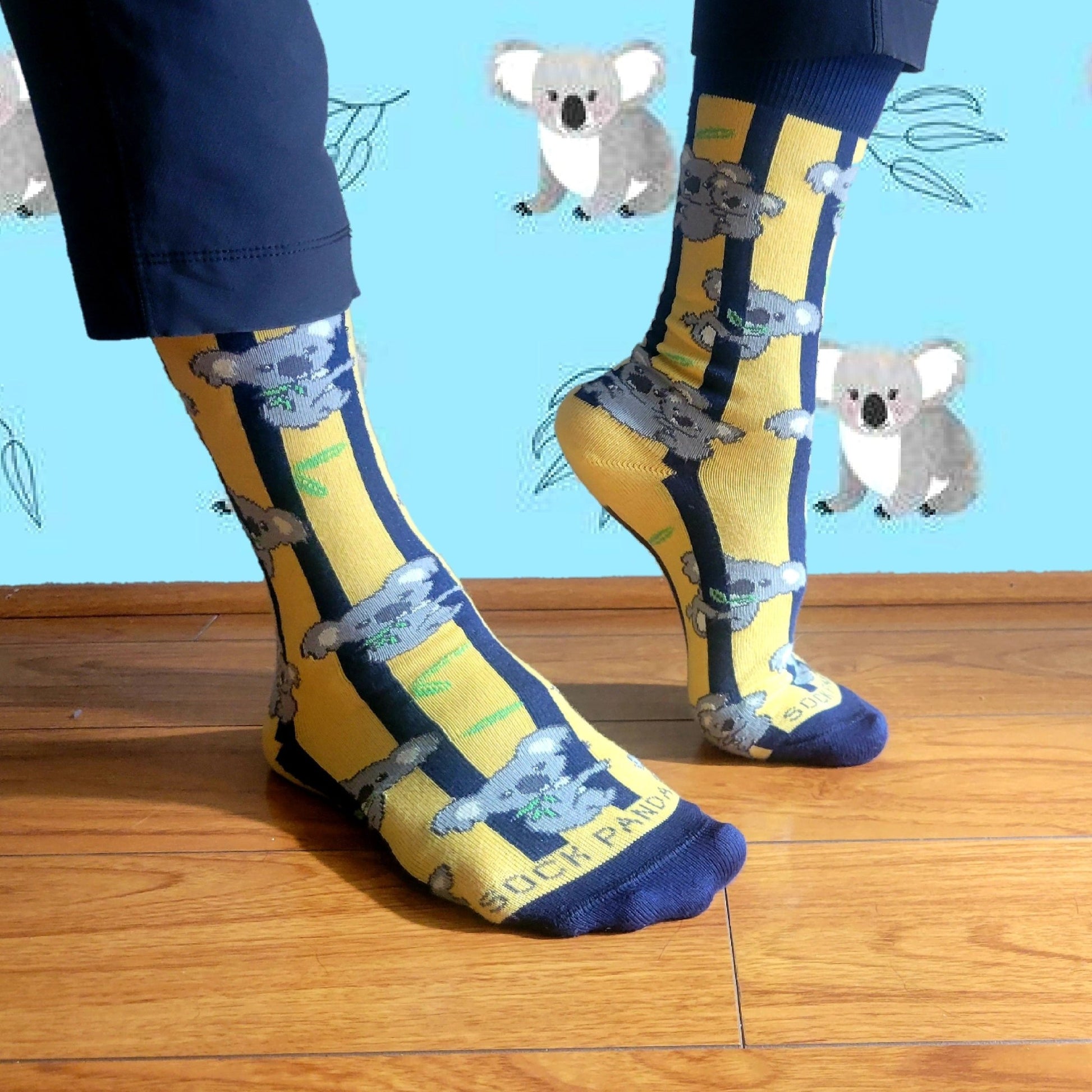 Koala with Eucalyptus Pattern Socks from the Sock Panda (Adult Small - Shoe Sizes 2 - 5)