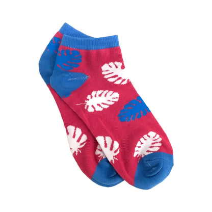 Leaf Pattern Ankle Socks (Adult Medium - Women's Shoe Sizes 5 - 10)