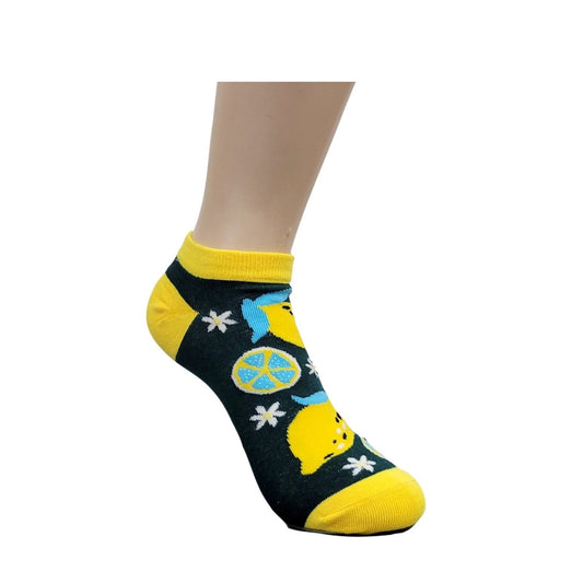 Lemon Patterned Ankle Socks (Adult Medium - Women's Shoe Sizes 5 - 10)