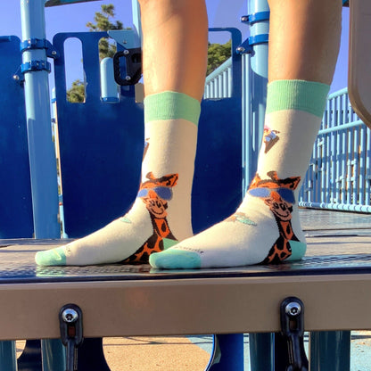 Long Necked Animals Wearing Glasses Socks from the Sock Panda (Adult Small - Shoe Sizes 2 - 5)
