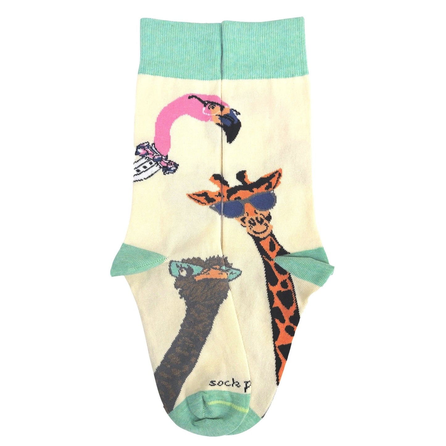 Long Necked Animals Wearing Glasses Socks from the Sock Panda (Adult Small - Shoe Sizes 2 - 5)