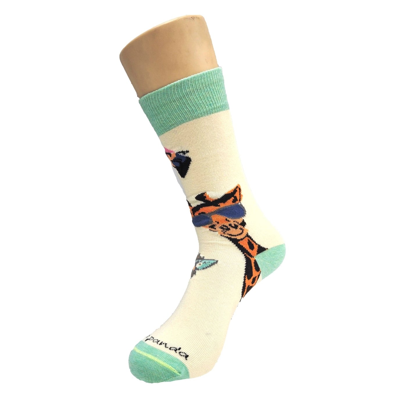 Long Necked Animals Wearing Glasses Socks from the Sock Panda (Adult Small - Shoe Sizes 2 - 5)