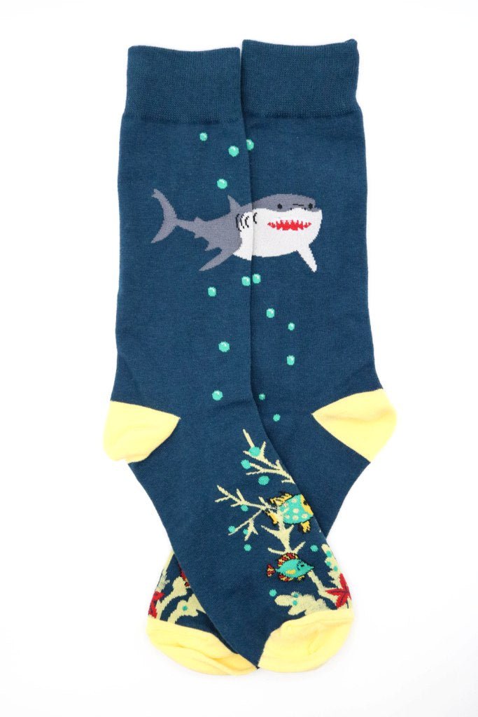 Magnificent Shark Socks from the Sock Panda (Adult Large - Men's Shoe Sizes 8 - 12) Shark Lg