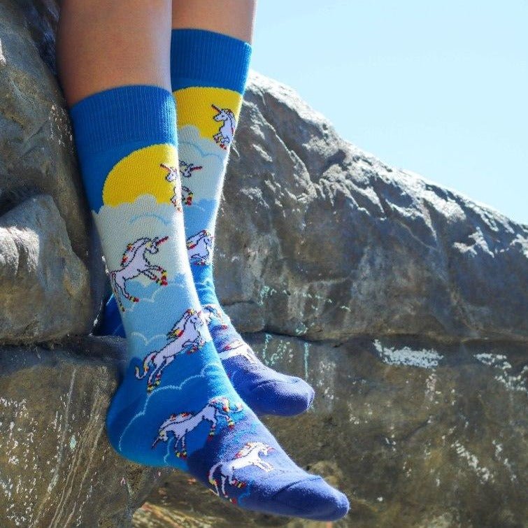Majestic Flying Unicorns in the Clouds Socks (Adult Medium - Women's Shoe Sizes 5 - 10)