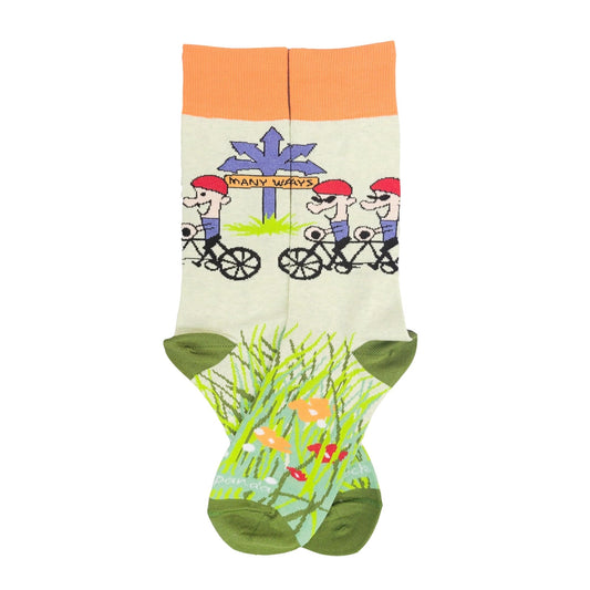 Many Ways Bicycle Socks from the Sock Panda (Adult Medium - Women's Shoe Sizes 5 - 10)